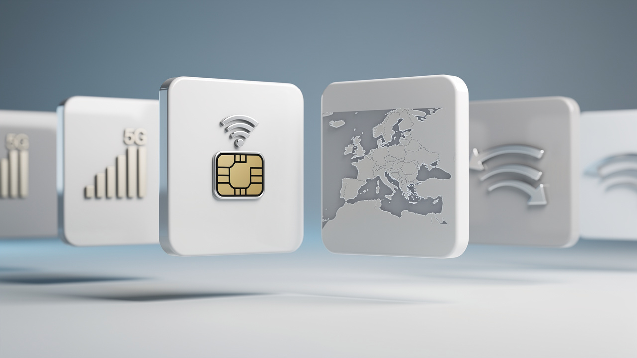 Tableau comparatif de forfaits mobiles sans engagement avec des icônes 5G, eSIM, Europe et portabilité du numéro.
